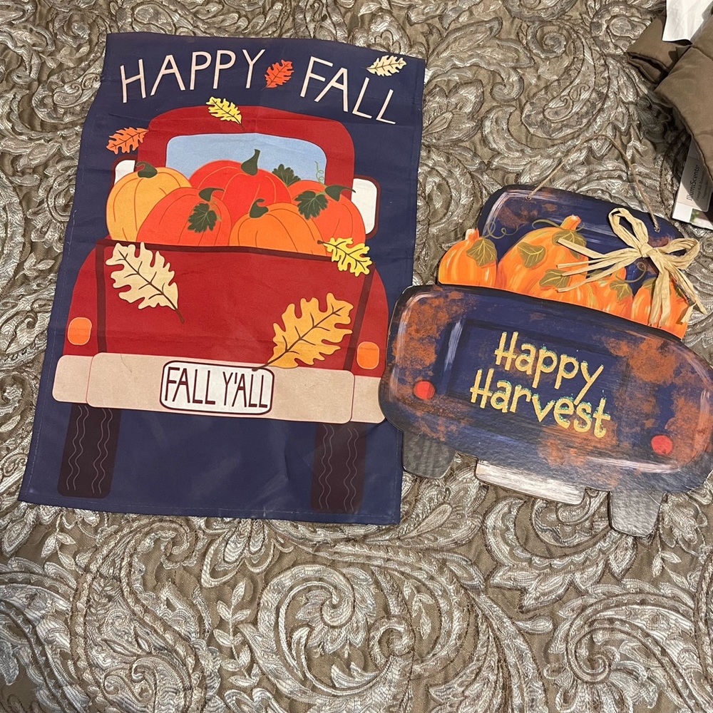 Fall Hanging Sign & Garden Flag